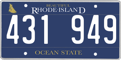 RI license plate 431949