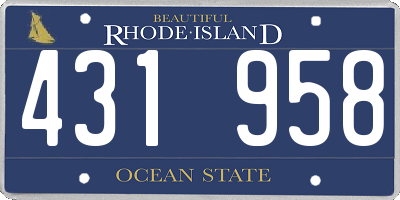 RI license plate 431958
