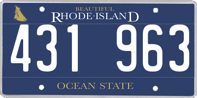 RI license plate 431963