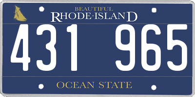 RI license plate 431965