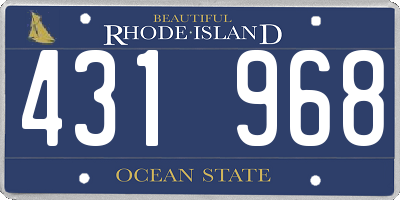 RI license plate 431968
