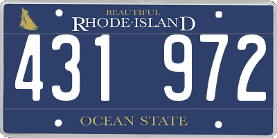RI license plate 431972