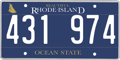 RI license plate 431974