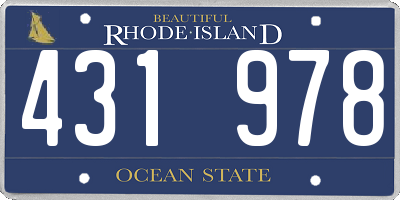 RI license plate 431978