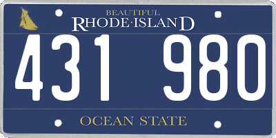 RI license plate 431980