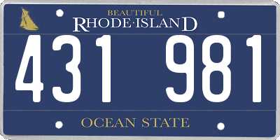 RI license plate 431981