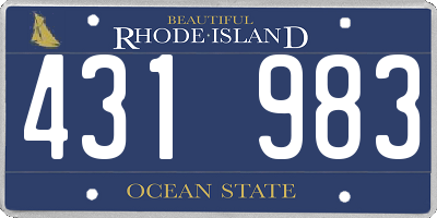 RI license plate 431983