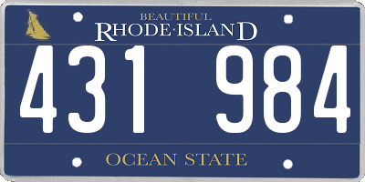 RI license plate 431984