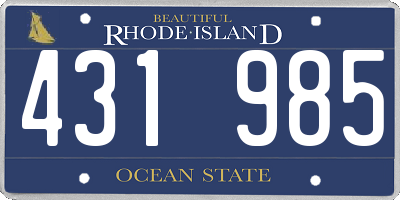 RI license plate 431985