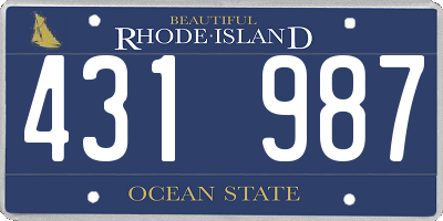 RI license plate 431987
