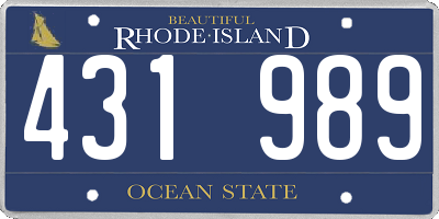 RI license plate 431989