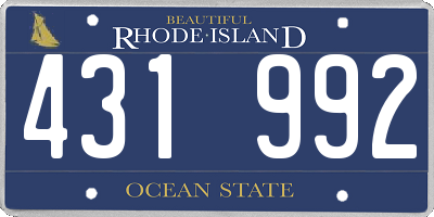 RI license plate 431992