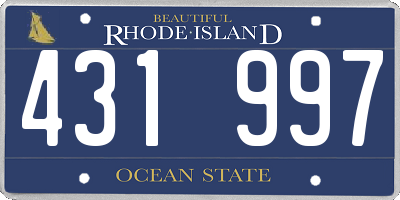 RI license plate 431997