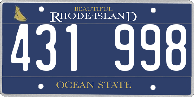 RI license plate 431998