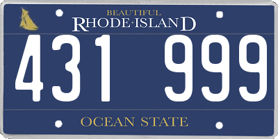 RI license plate 431999
