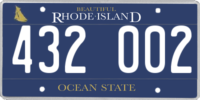 RI license plate 432002