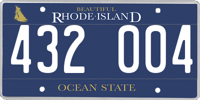 RI license plate 432004