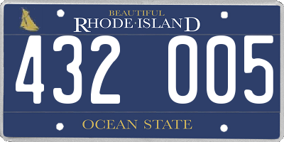 RI license plate 432005