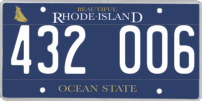 RI license plate 432006