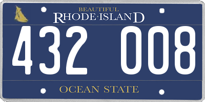 RI license plate 432008