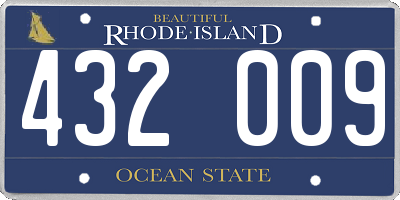 RI license plate 432009