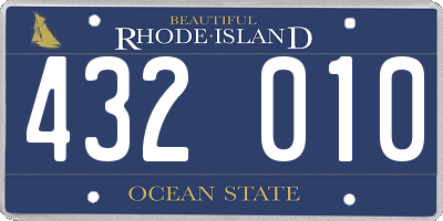 RI license plate 432010