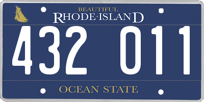 RI license plate 432011