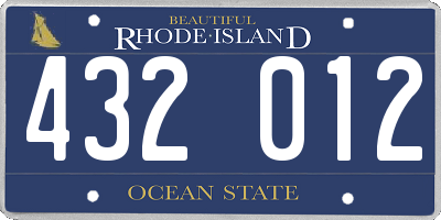 RI license plate 432012