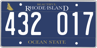 RI license plate 432017