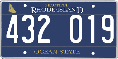RI license plate 432019