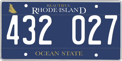 RI license plate 432027