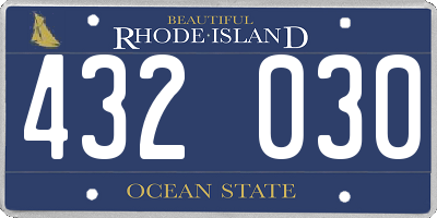 RI license plate 432030