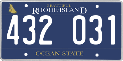 RI license plate 432031