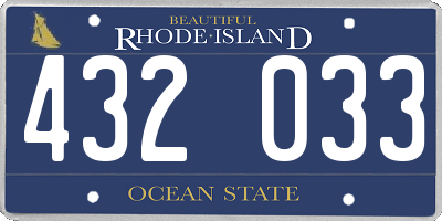 RI license plate 432033