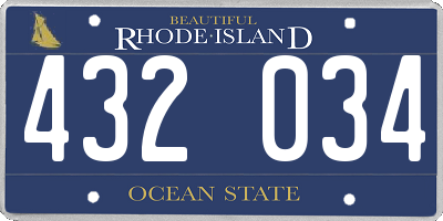 RI license plate 432034