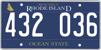 RI license plate 432036