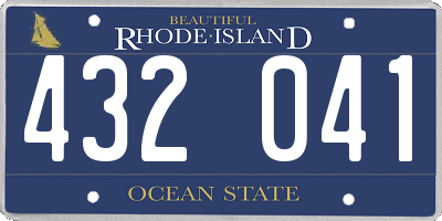 RI license plate 432041
