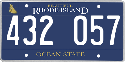 RI license plate 432057