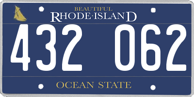 RI license plate 432062