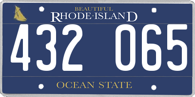 RI license plate 432065