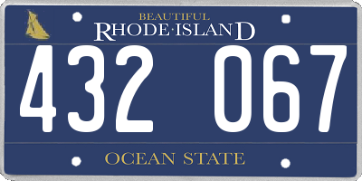 RI license plate 432067