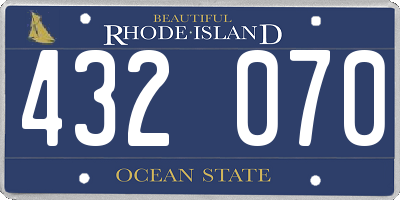 RI license plate 432070
