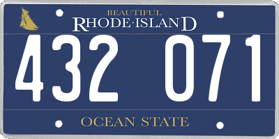 RI license plate 432071