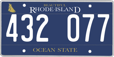 RI license plate 432077