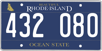 RI license plate 432080