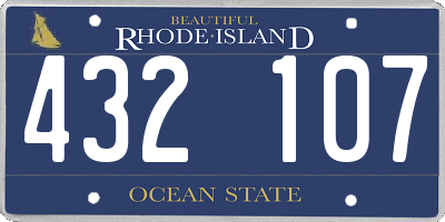 RI license plate 432107