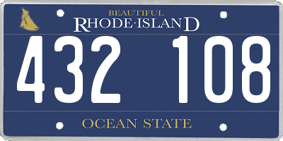 RI license plate 432108