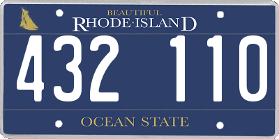RI license plate 432110