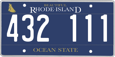 RI license plate 432111