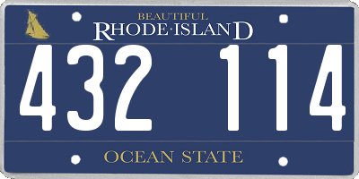 RI license plate 432114